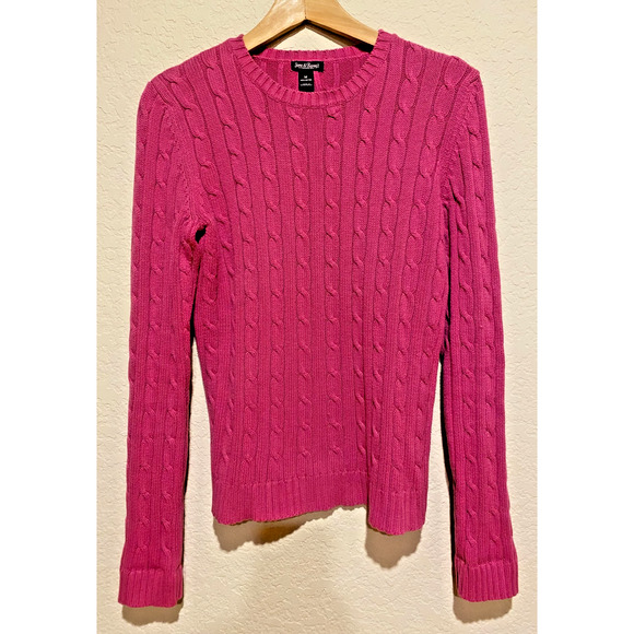 Steve & Barry's Sweaters - Steve & Barry's Pink Cableknit Sweater Size M Fisherman‎ Chunky Cotton Preppy